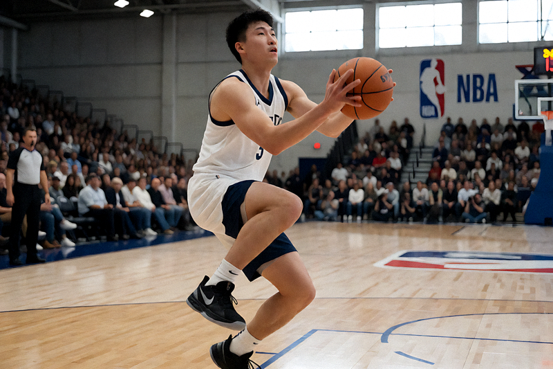 NBA篮球比赛中球员持球突破上篮的比赛画面